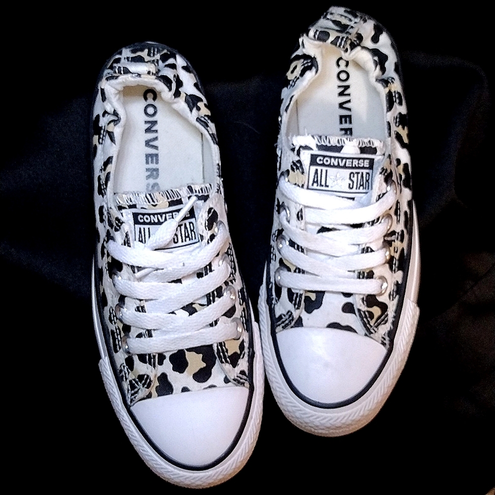 Cheetah Print WOMENS Low Top Converse Size 5